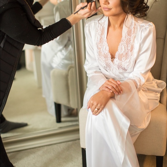 Long Bridal Robe Wedding Robe - Picture 4 of 5